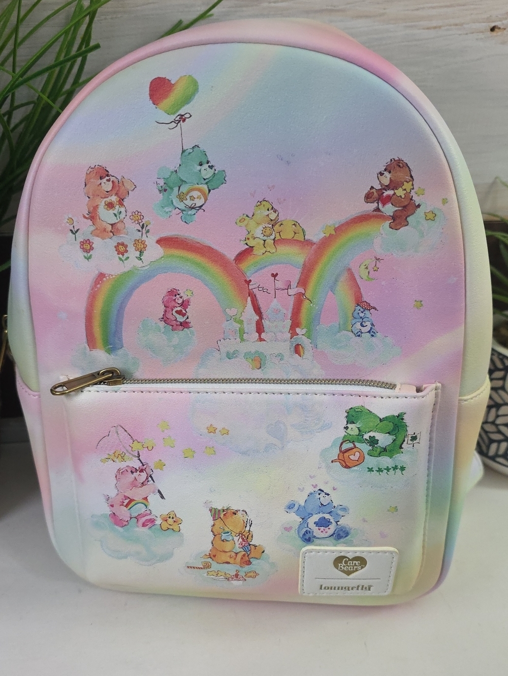Loungefly Care Bears Pastel Rainbow backpack Pink, Rainbow, Green